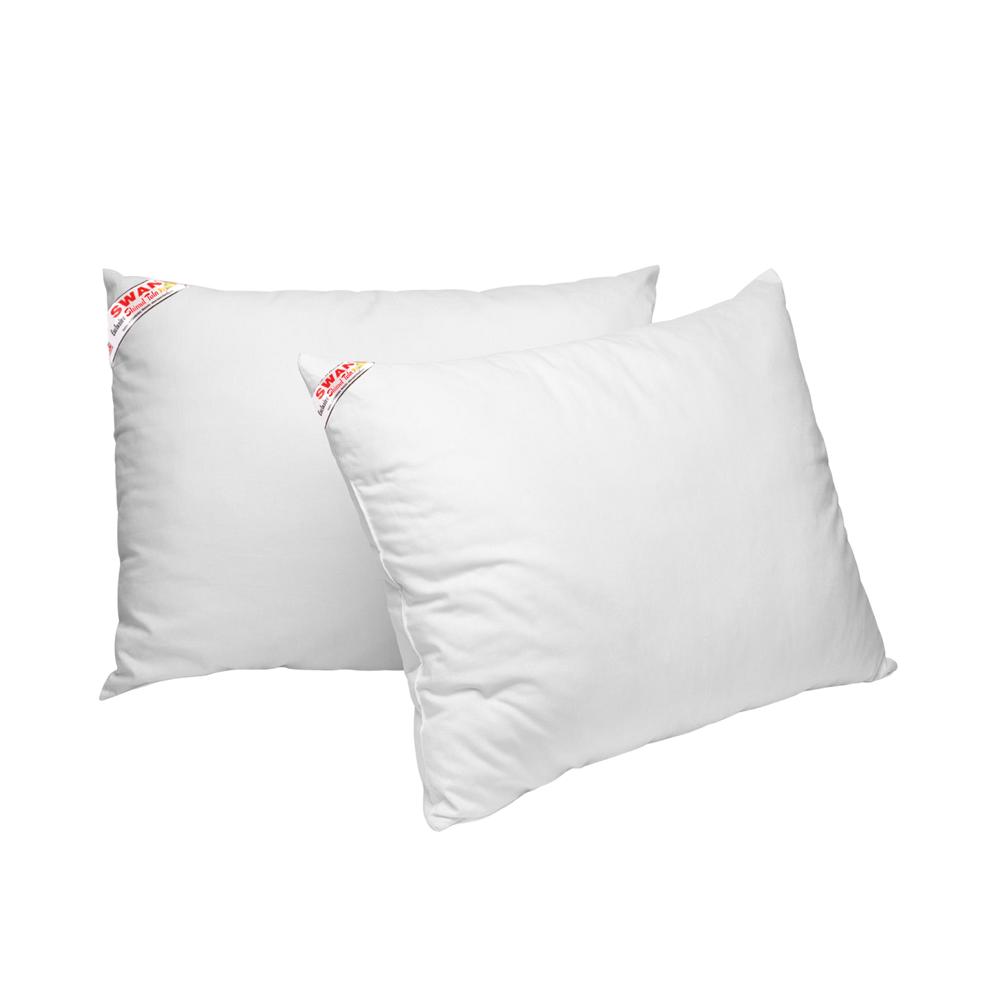 Two white shimul tule pillows on a white background