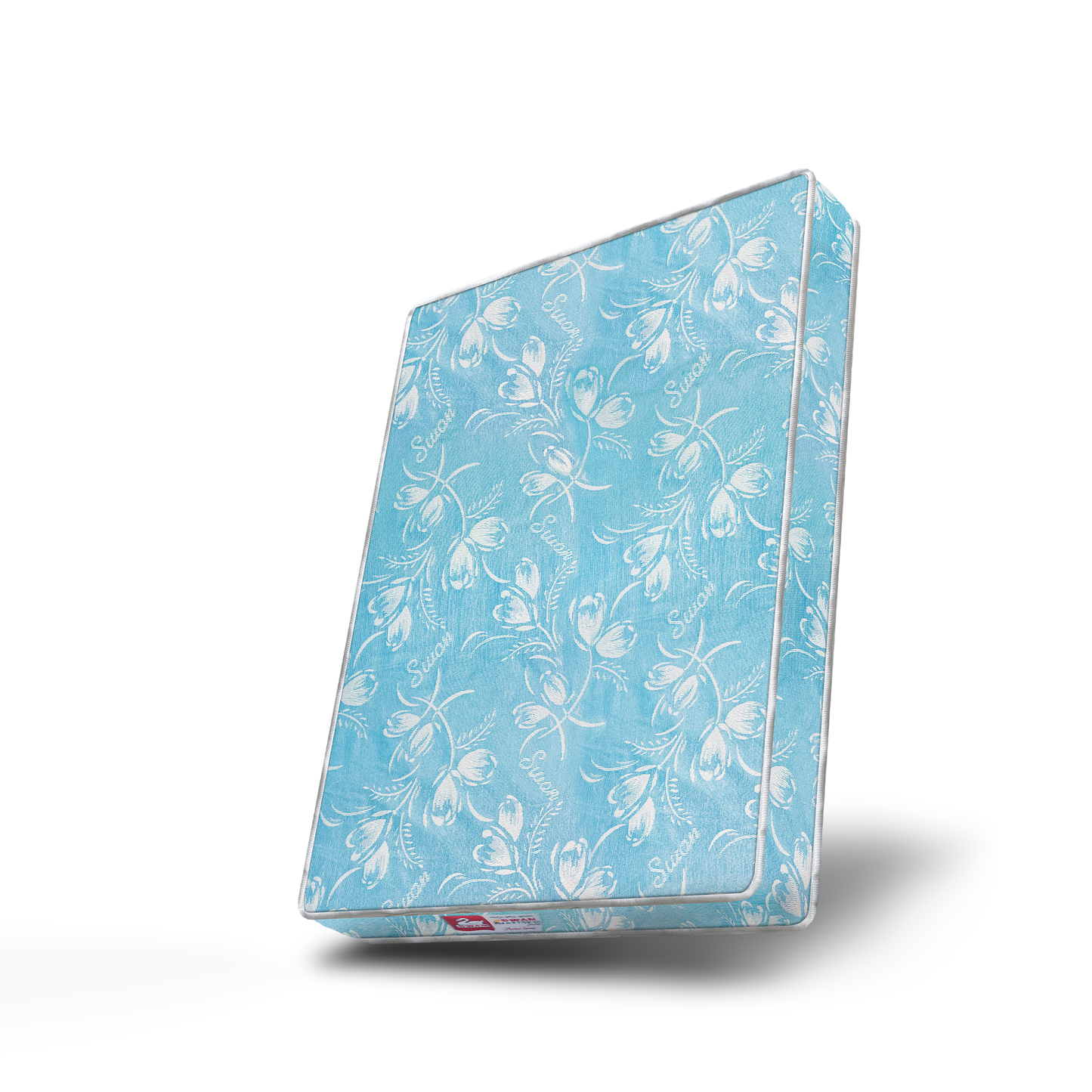 Floral-patterned mattress on a white background