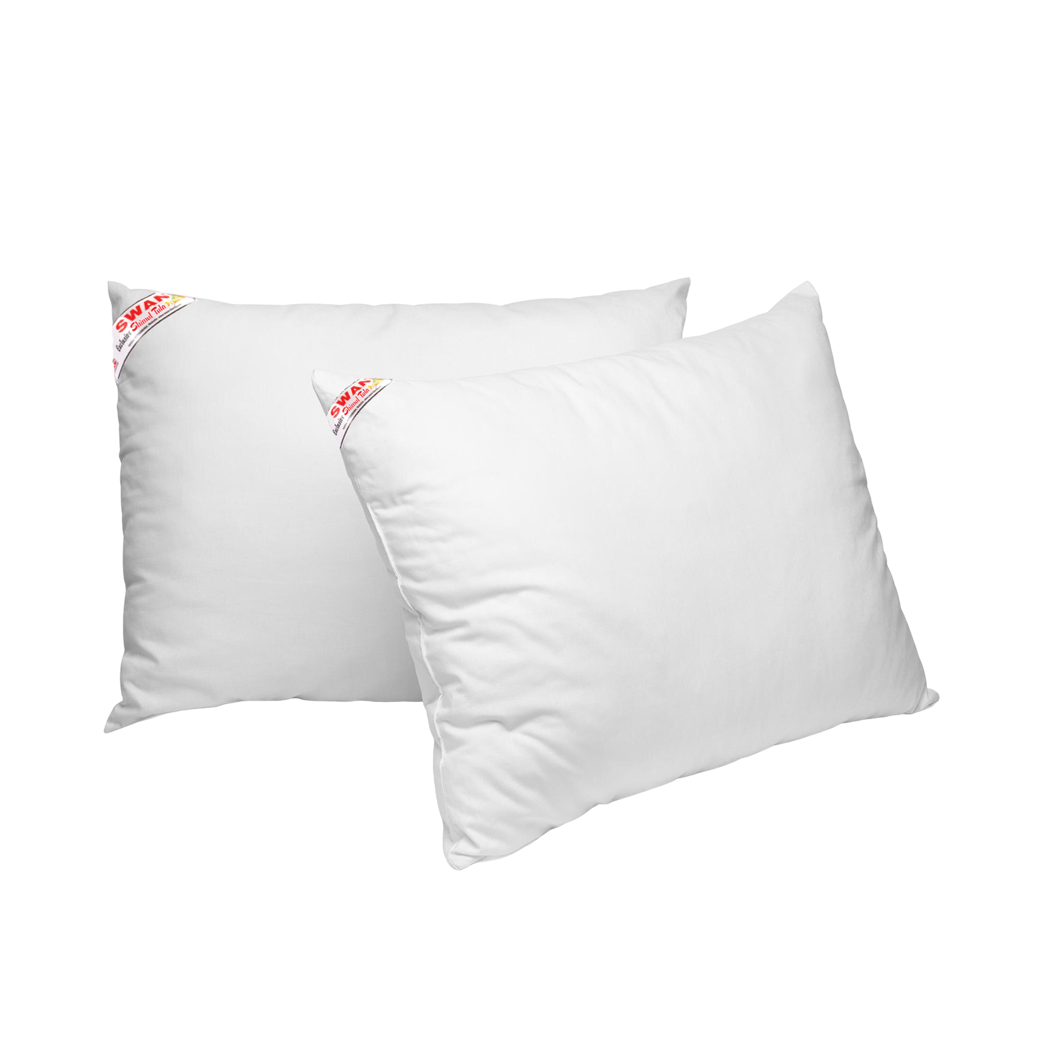Two white shimul tule pillows on a white background