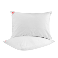 swan Two white pillows with micgro fiver on a white background